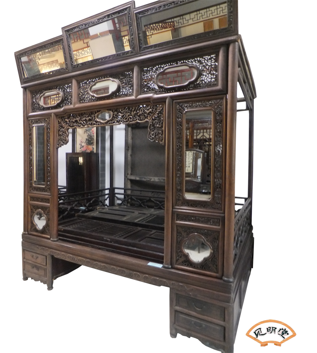 清代红木架子床