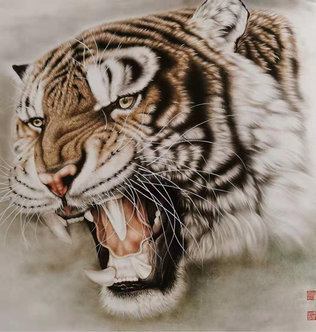  p data-id="gnbicg85tb">肖彦卿,男,一位农民画家,被称为中国"画虎第