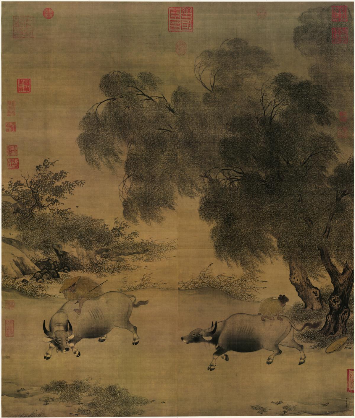 阳阳说画｜宋，李迪《风雨牧归图》_百科TA说