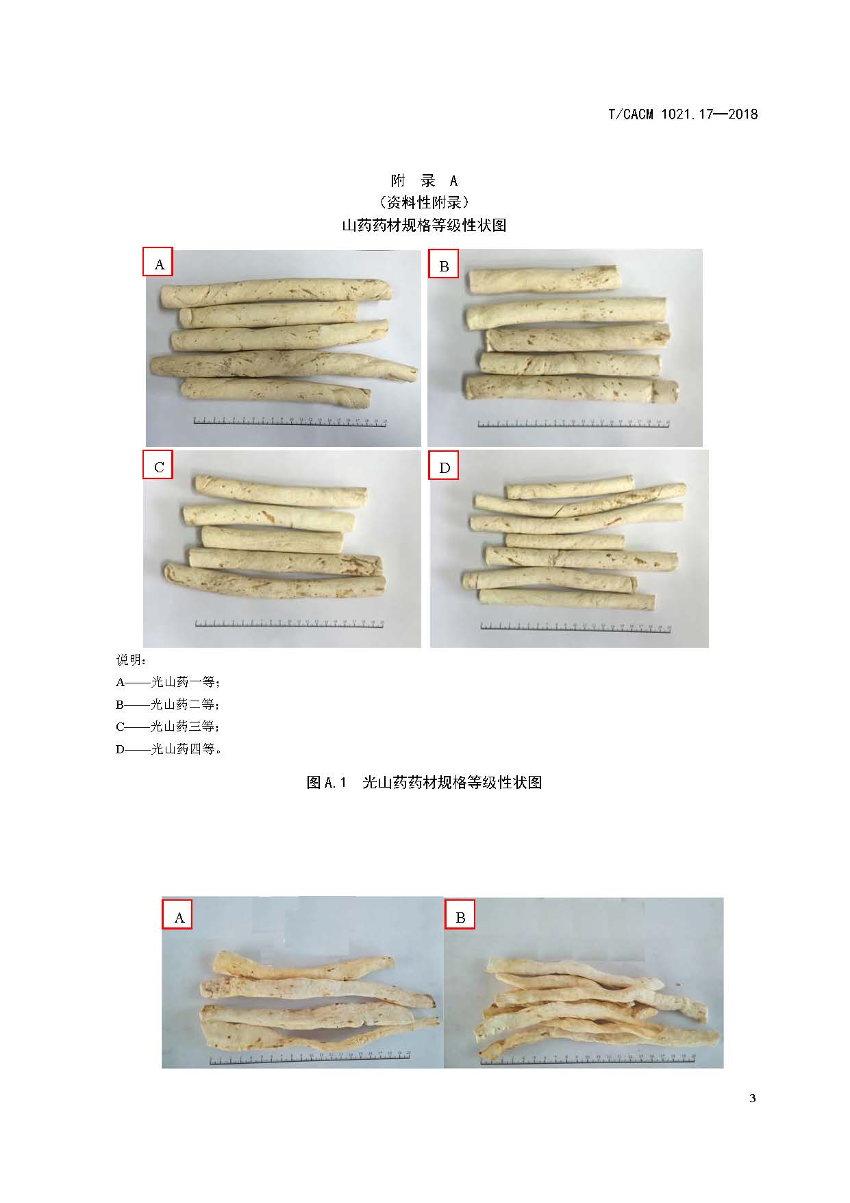  p>《中药材商品规格等级—山药》(t/cacm 1021.