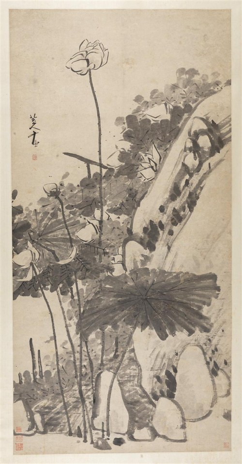 朱耷《墨荷图》立轴
