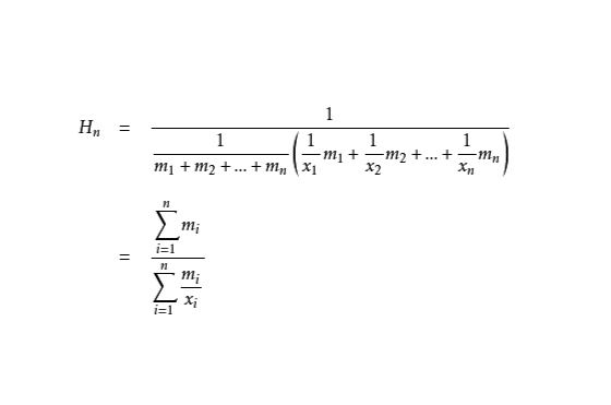  p>调和平均数(harmonic mean)又称倒数平均数,是总体各统计变量倒数