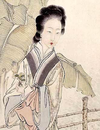 芭蕉仕女图（沙馥创作纸本设色画）_百度百科