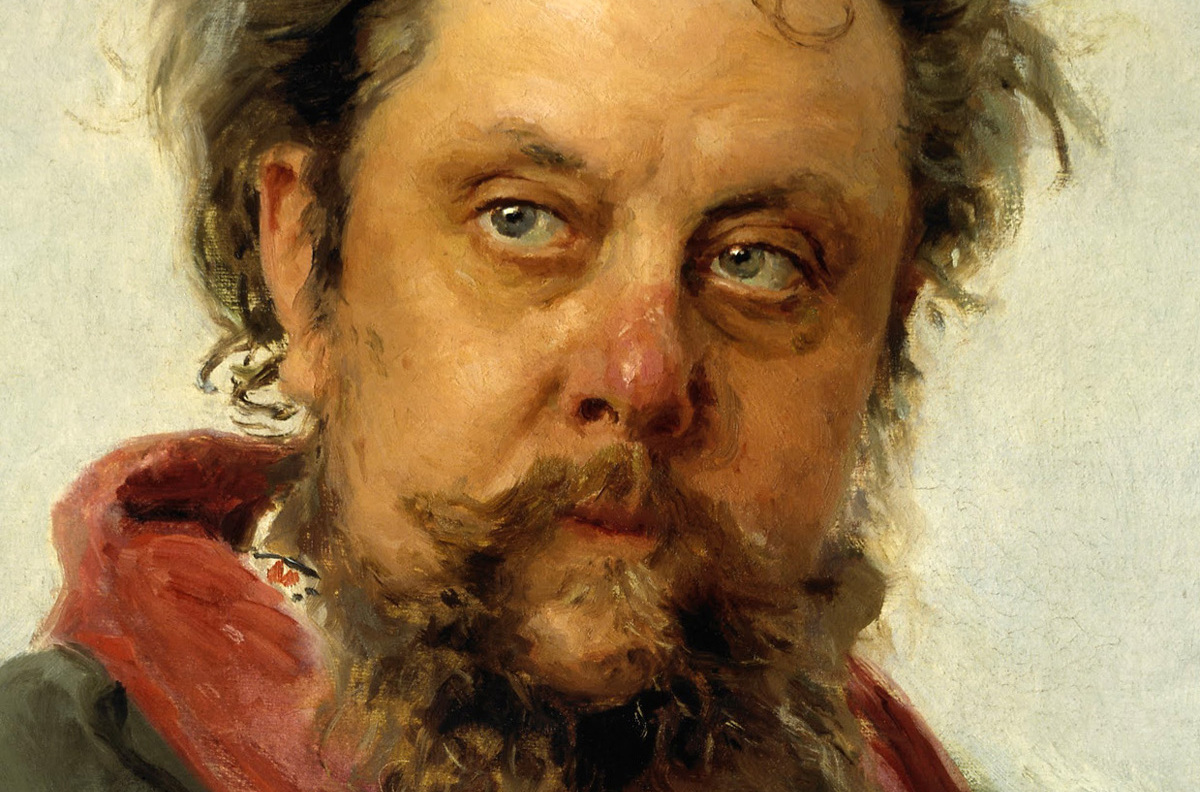 列宾画穆索尔斯基肖像