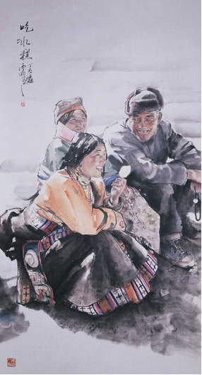  p>袁雪瀚又名袁何民,为中国美术家协会会员,中国国家画院首届人物画