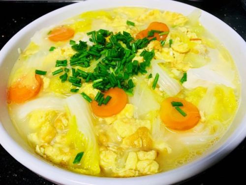 白菜豆腐鸡蛋汤
