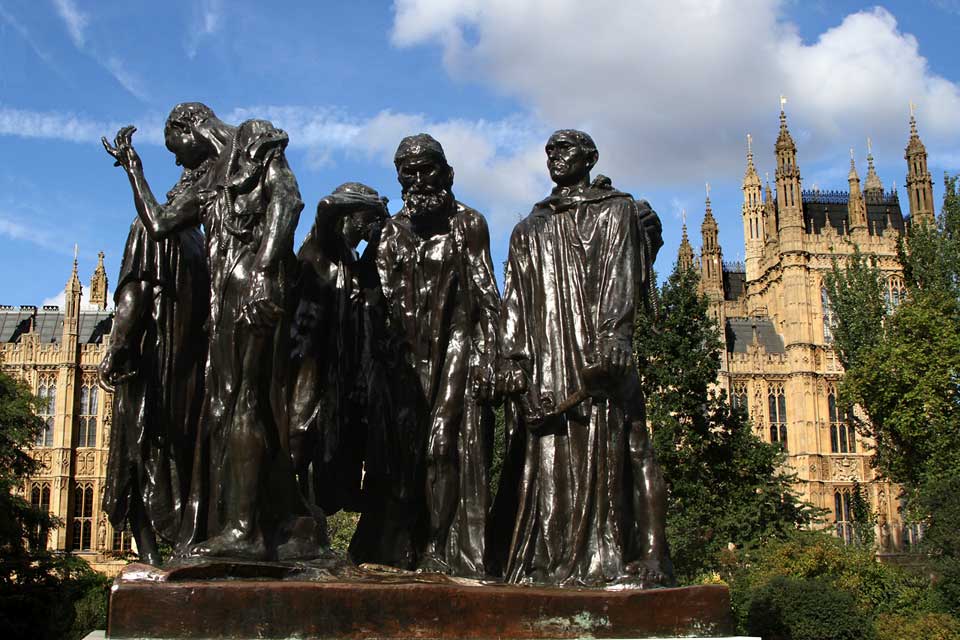 《加莱义民》(the burghers of calais),是法国雕塑家 a target="