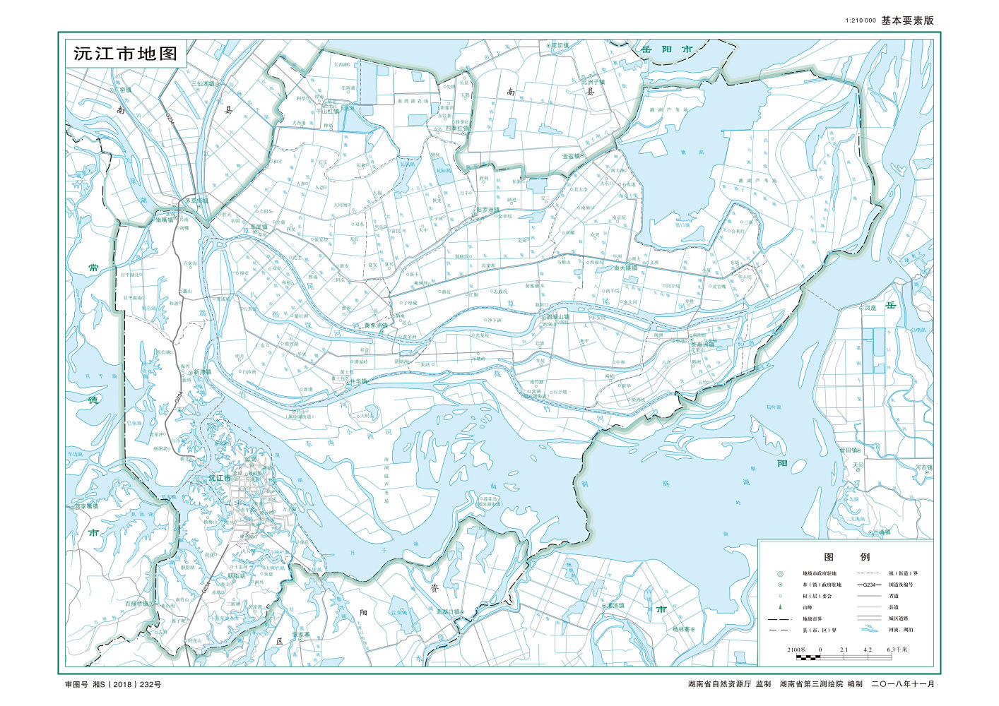  沅江市标准地图