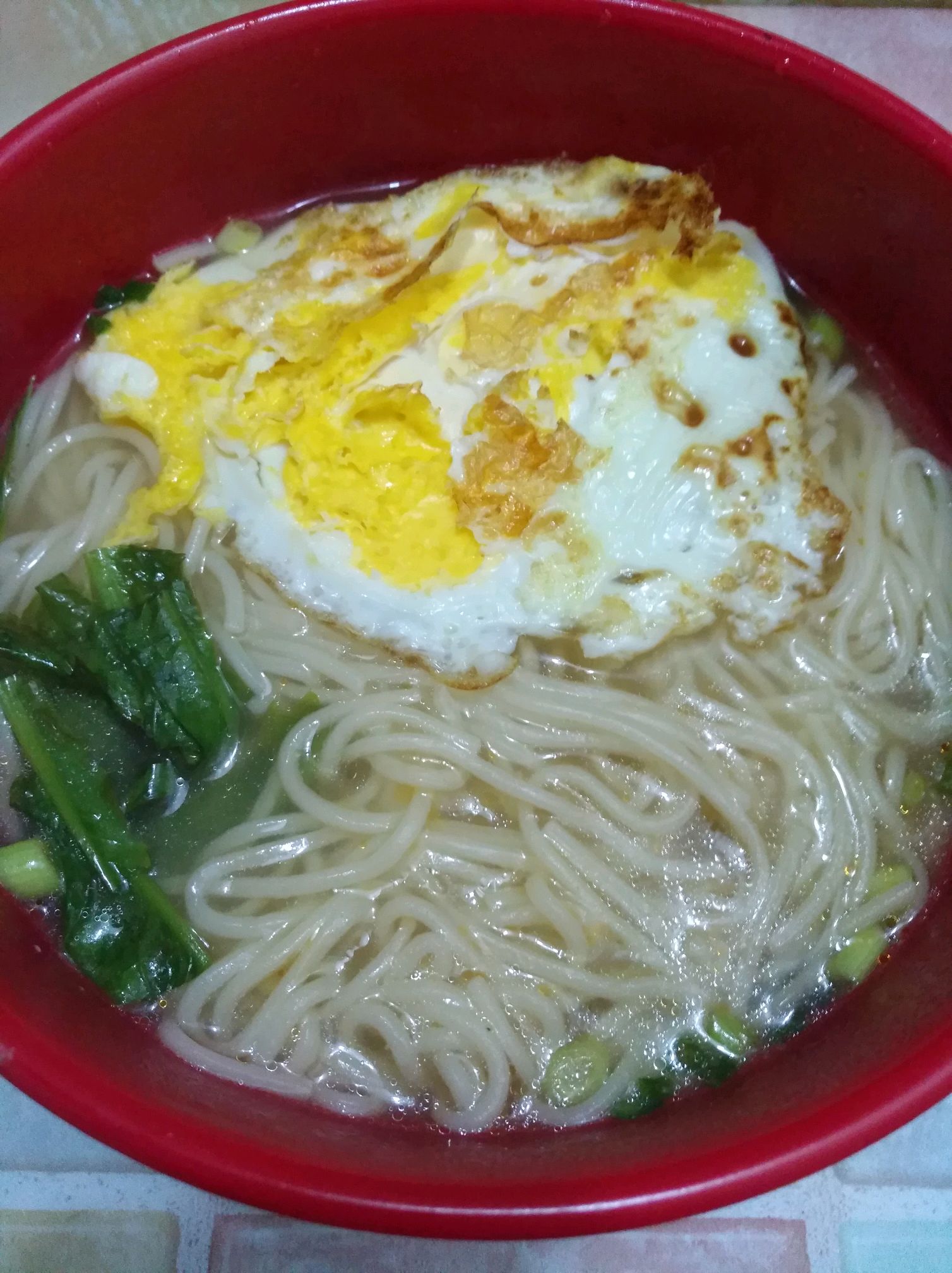 青菜鸡蛋面