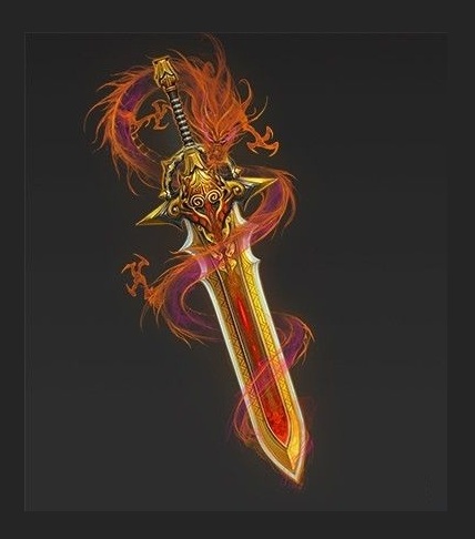 " data-lemmaid="34544">龙吉公主 /a>所使兵器,由二龙缠绕的两把飞剑