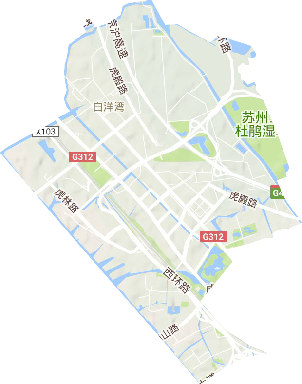 <p>白洋湾街道地形图