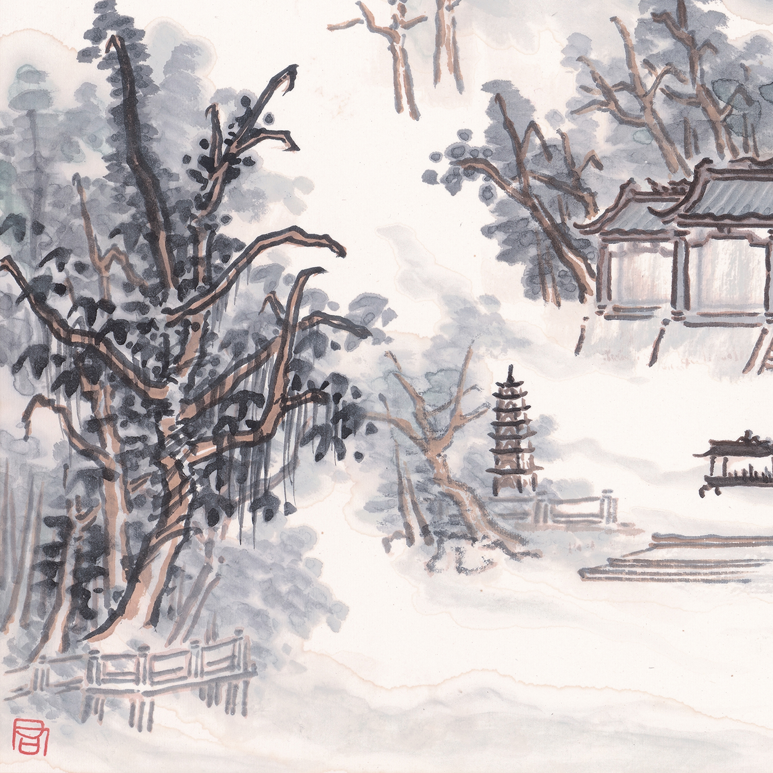 ">袁学君 /a>于2019年-2020年创作的山水画作品,描绘的是惠州境内的风