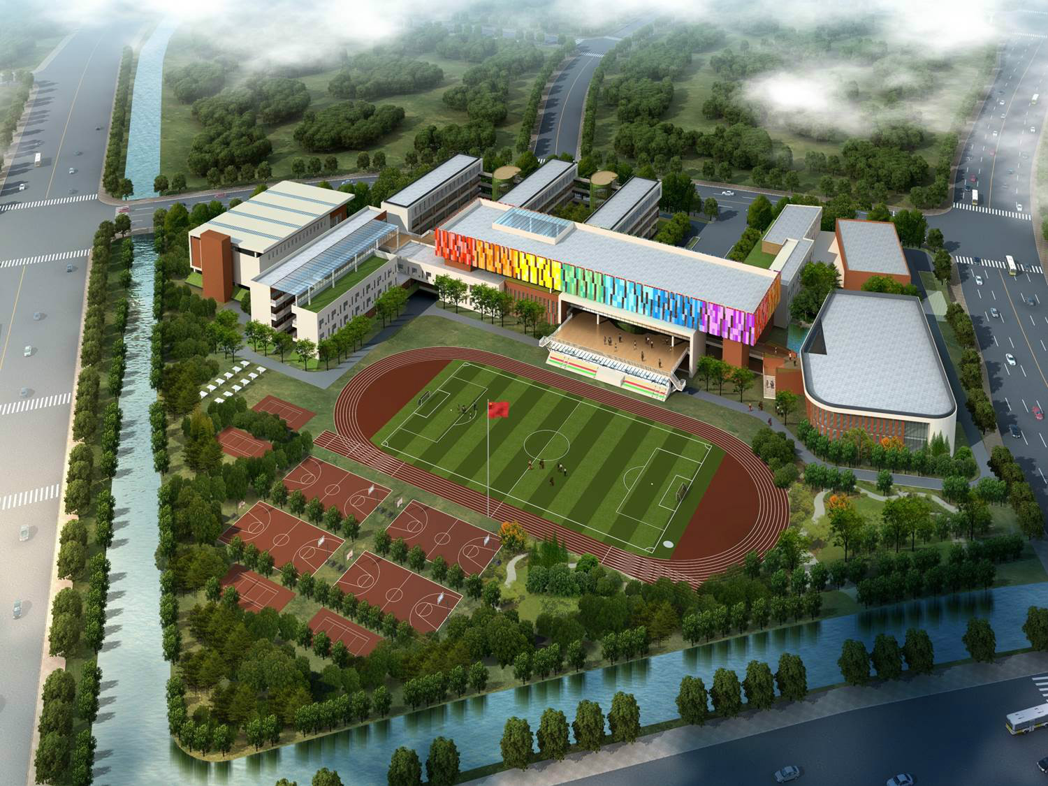  p>无锡市锡山实验小学鸟瞰图. /p>