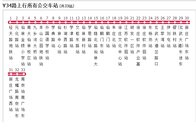 南京公交y34路