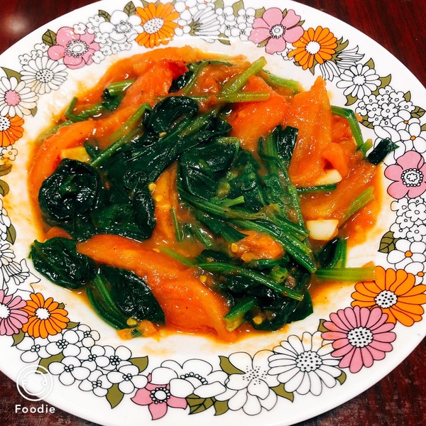 番茄炒菠菜