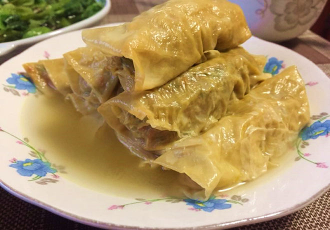 豆腐皮包猪肉