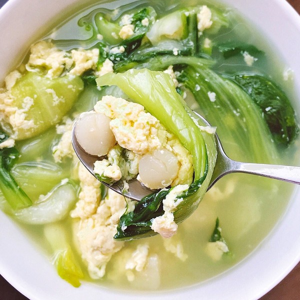 青菜虾仁蛋花汤