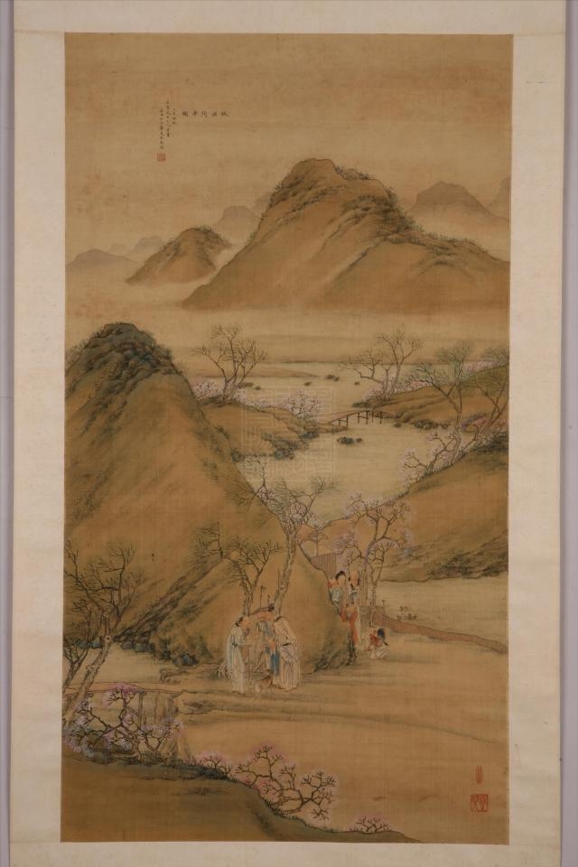 清荣芝琴桃源问津图轴