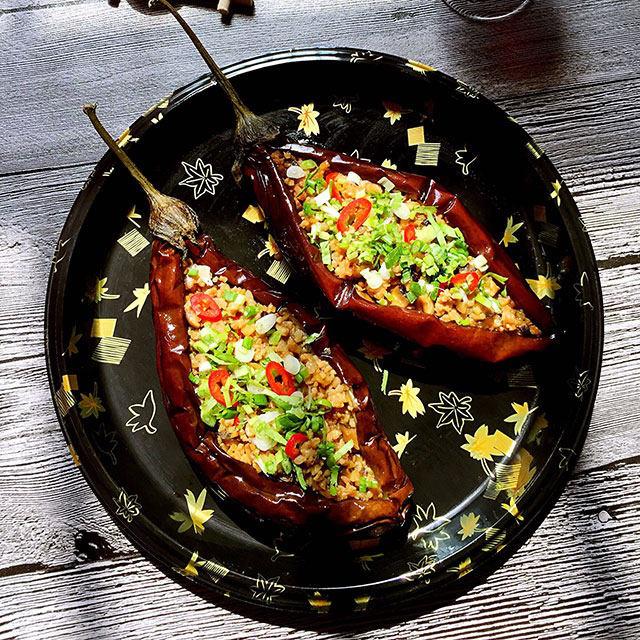 泡椒肉末烤茄子