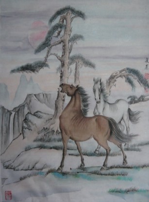  p>陈进荣,字紫晨,中国当代画马名家,中国西部画院特聘画师,九州书画