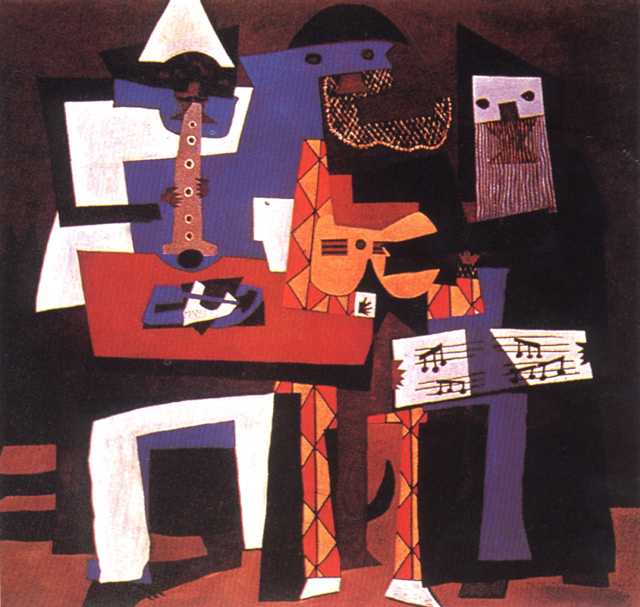 毕加索 /a>于1921年所创作的一幅油画,该油画是以几何形体造型的立体