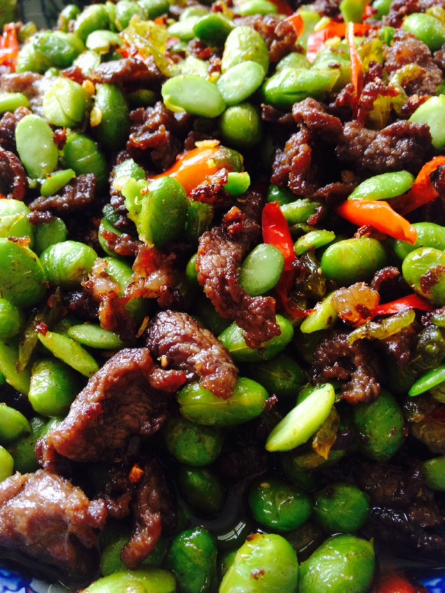 牛肉炒毛豆