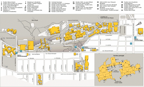 蒙特利尔大学蒙特利尔校区校园平面图