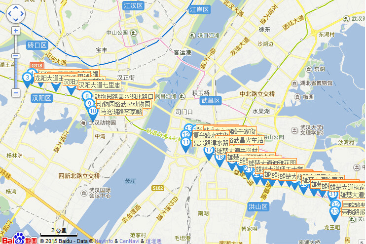 武汉公交集团公交三公司运营,线路的运行区间是龙阳大道王家湾和熊家