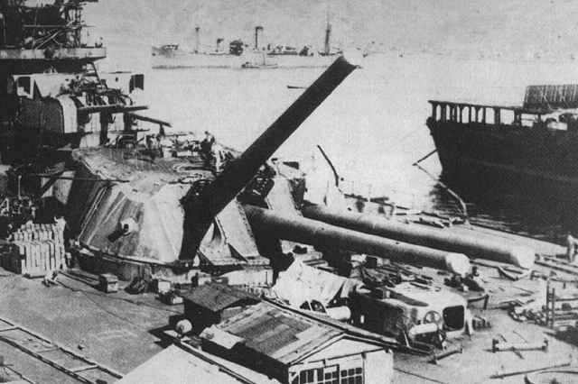  p>日本海军最大的一种舰炮,安装在大和级战舰上.