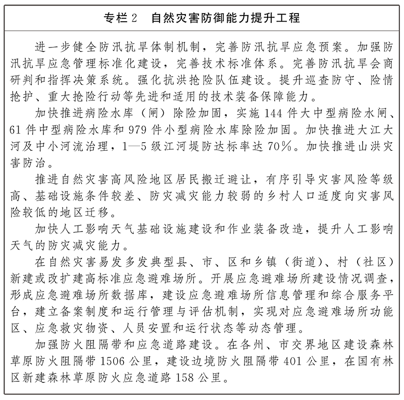 云南省"十四五"综合防灾减灾救灾规划