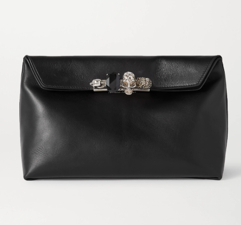 four ring带缀饰皮革小袋