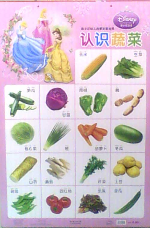 认识蔬菜-迪士尼幼儿启蒙双面挂图