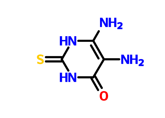  p>4,5-二氨基-2-硫脲嘧啶,一种有机化学物质,分子式:c sub>4 /sub>h 