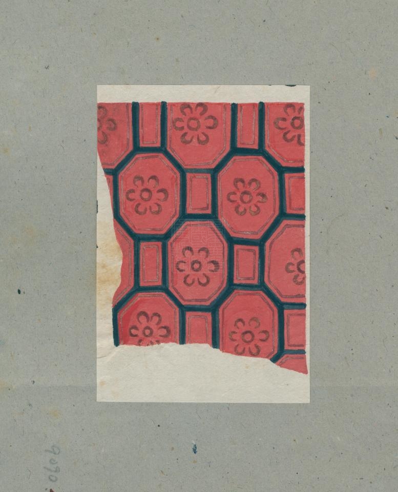 民国几何花瓣纹图案画