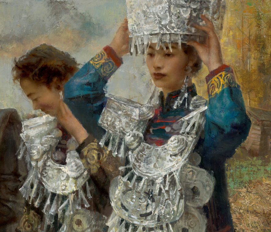  p>《丽人行》是赵青创作于2021年的一幅油画作品,是继《蝴蝶泉》之后