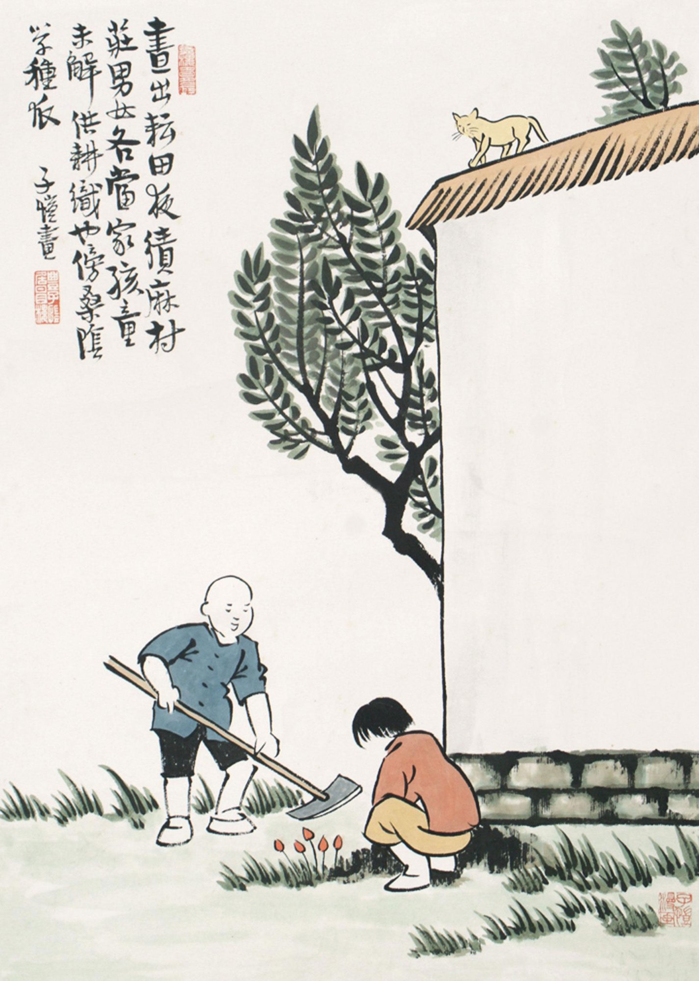 豐子愷 現代庭院圖 58 丰子恺and chinese painting ideas to save today | chinese
