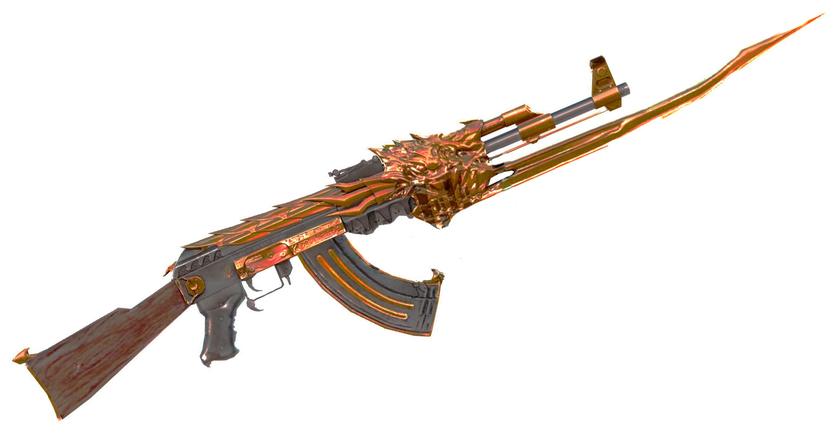  p data-id="go0evz98ex">cf中的虚构武器,全身都是黄金,弹夹容量达到