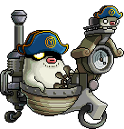 的钟的船飞行的蓝帽海贼,是掠夺在无限的海洋中迷路的旅行者的海盗