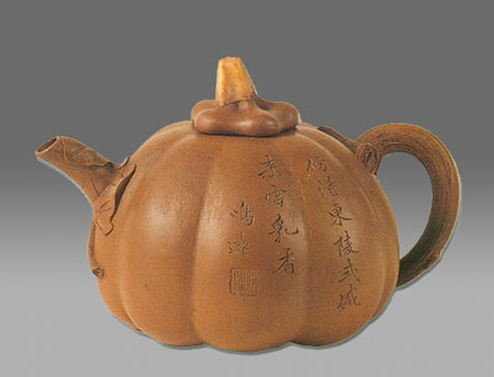 清陈鸣远瓜形壶