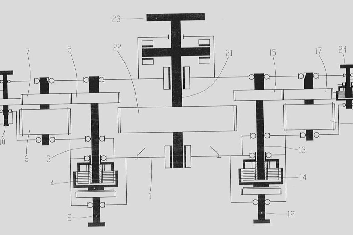 一种双输入多输出并车离合船用齿轮箱