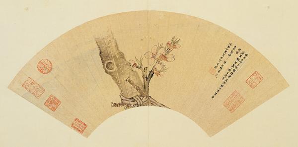 明★ 惲 寿平 花卉扇面 原寸★ 故宮博物院 二玄社 中国 扇面画 古玩 恽寿平花卉扇面欣赏