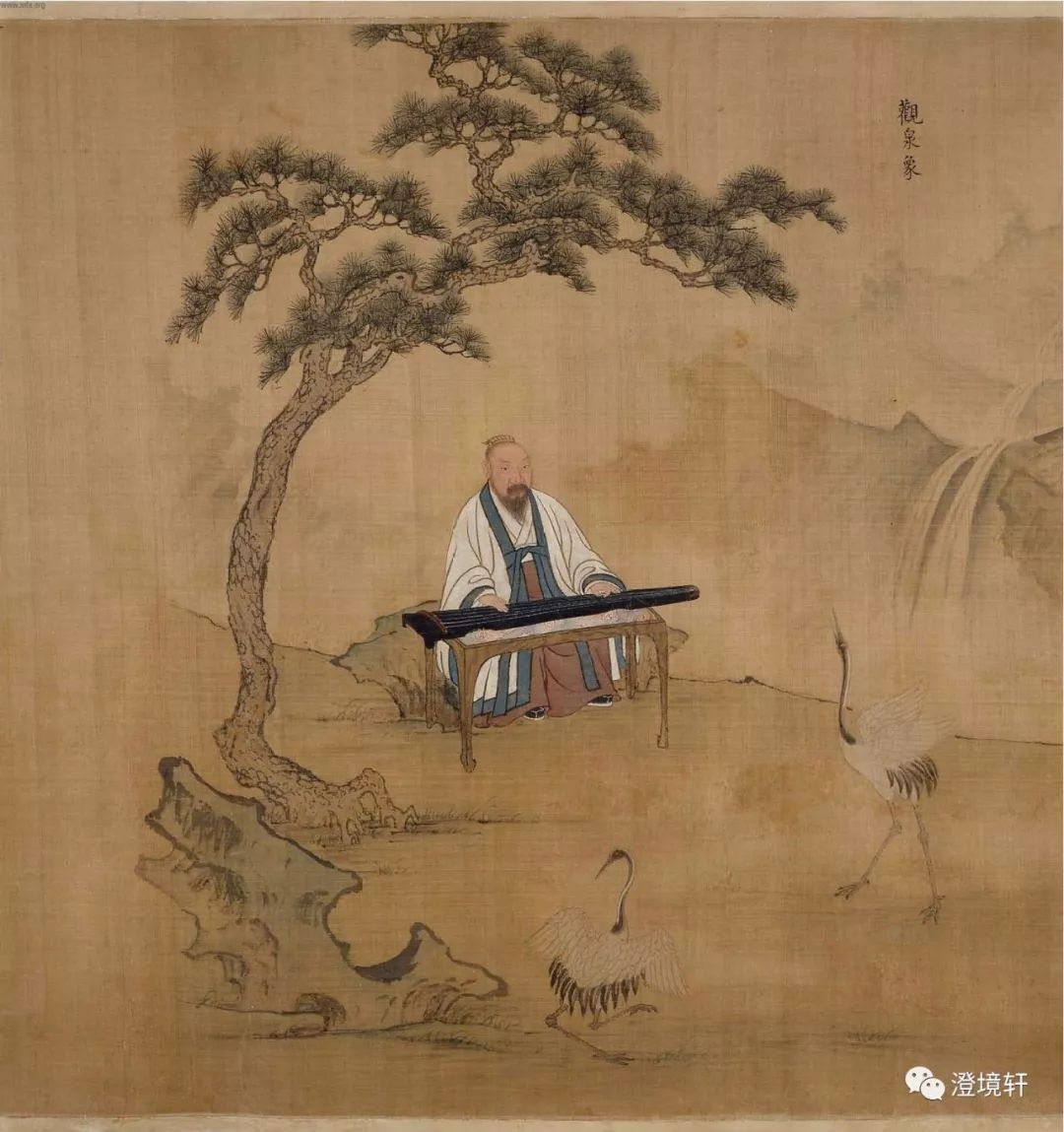 中国历代绘画之元陈芝田吴全节十四像并赞图欣赏_百科TA说