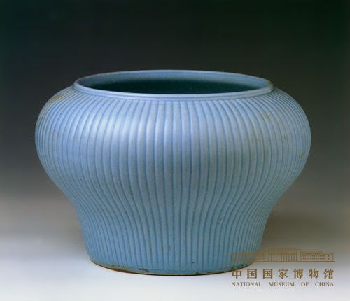 清康熙天蓝釉菊瓣尊_百度百科