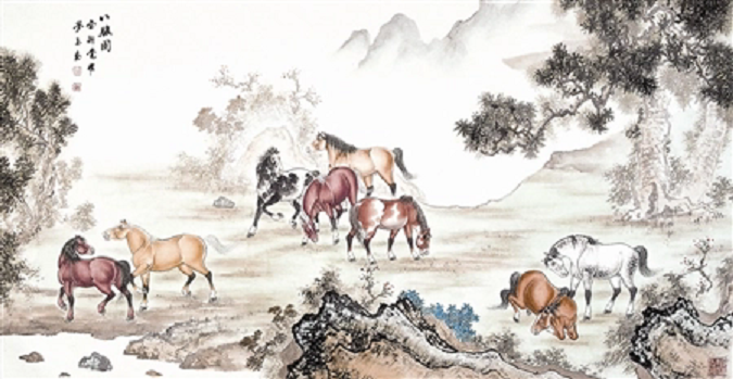 八骏图（爱新觉罗梦玉画作）_百度百科