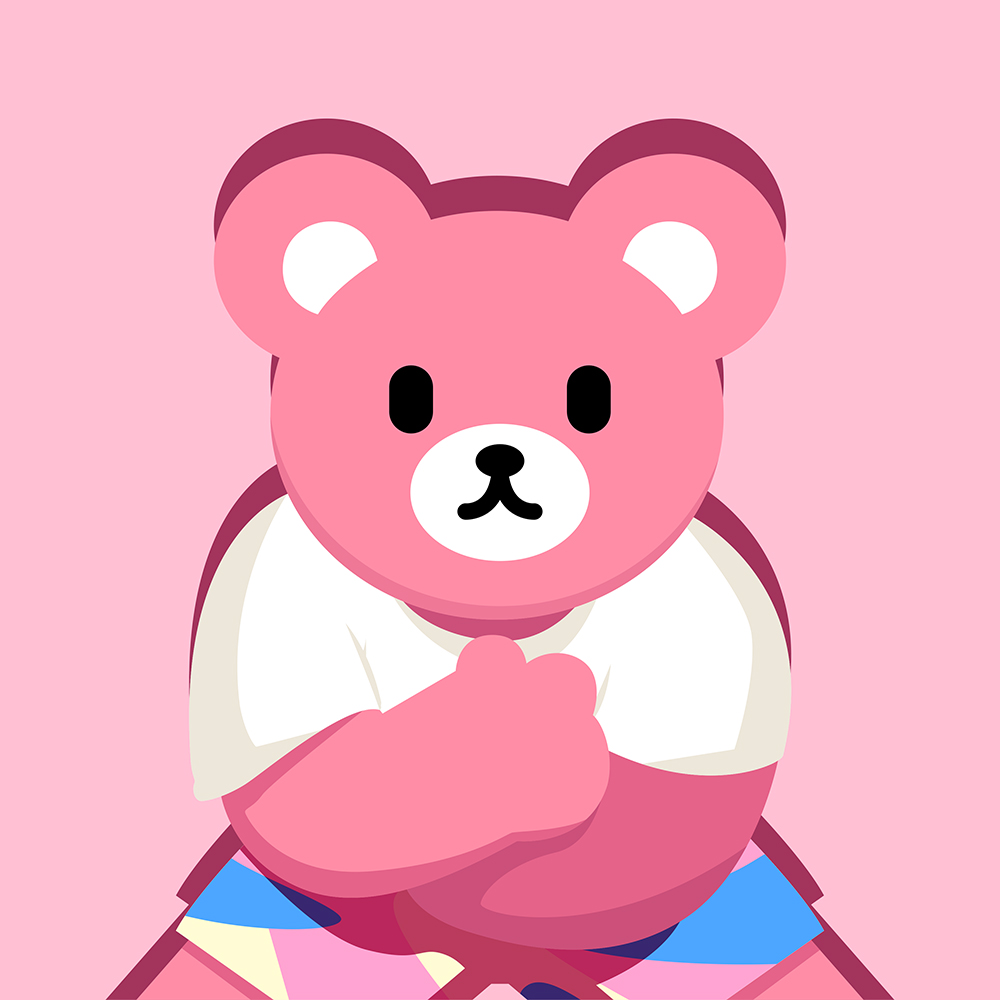  p>原创潮流卡通形象luca熊 是一只全身粉色的可爱小熊,luca熊性格