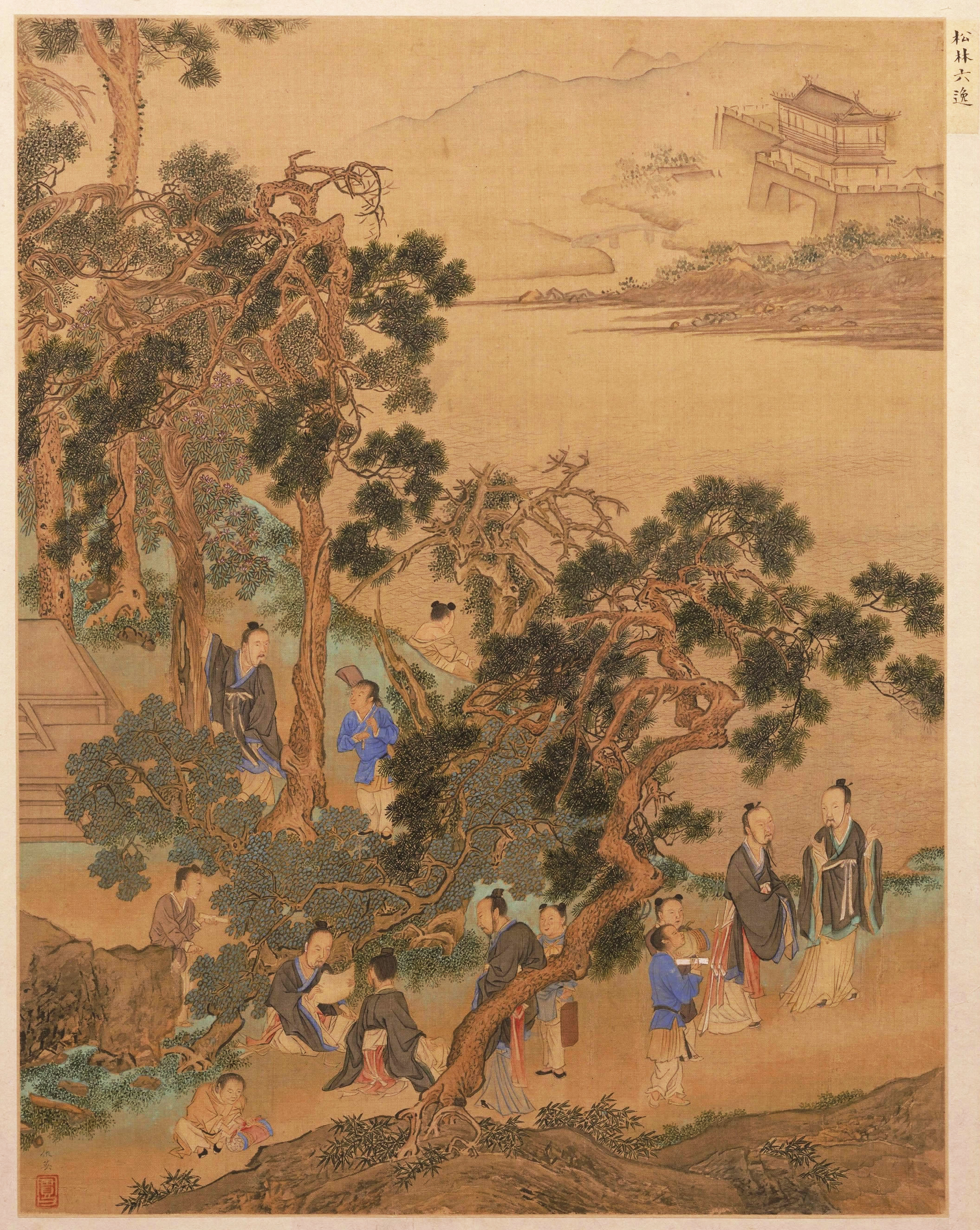  p>《明仇英人物故事图册》是明代画家仇英创作的的一幅人物故事画集