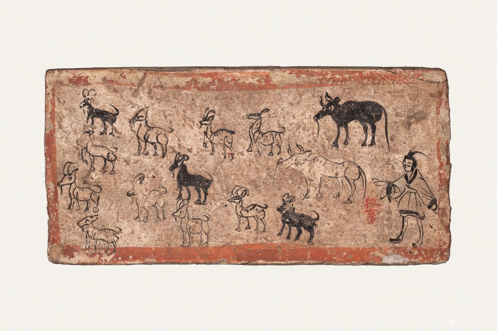 魏晋"牧畜图"壁画砖