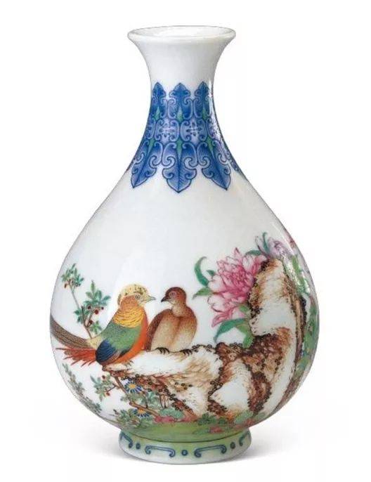 清乾隆款珐琅彩芍药雉鸡图玉壶春瓶_百度百科