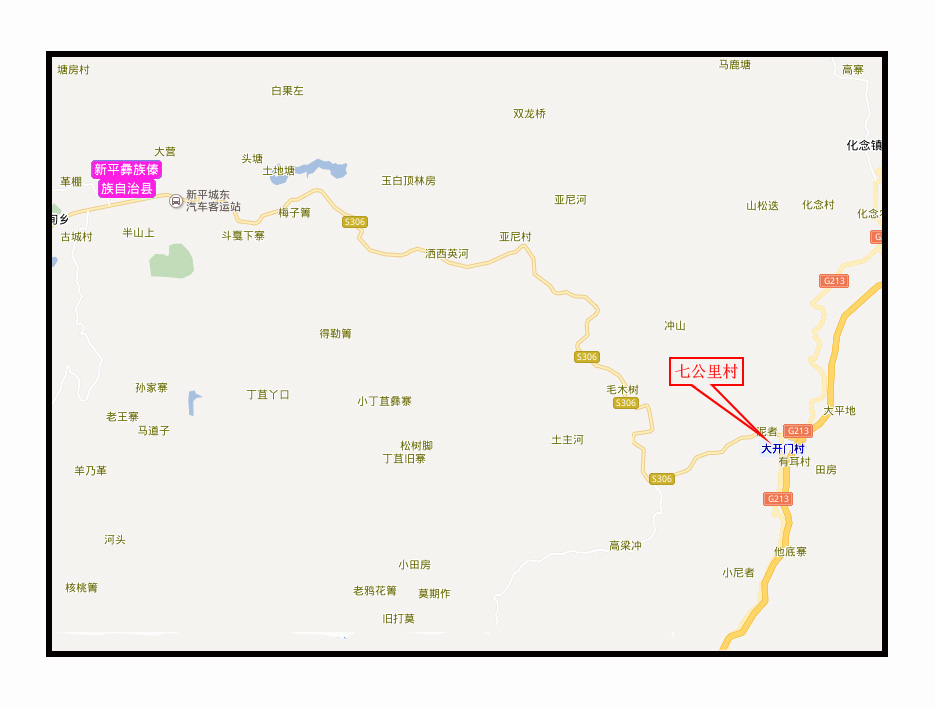  p>云南省玉溪新平县扬武镇大开门村民委员七公里村, 国土面积4.