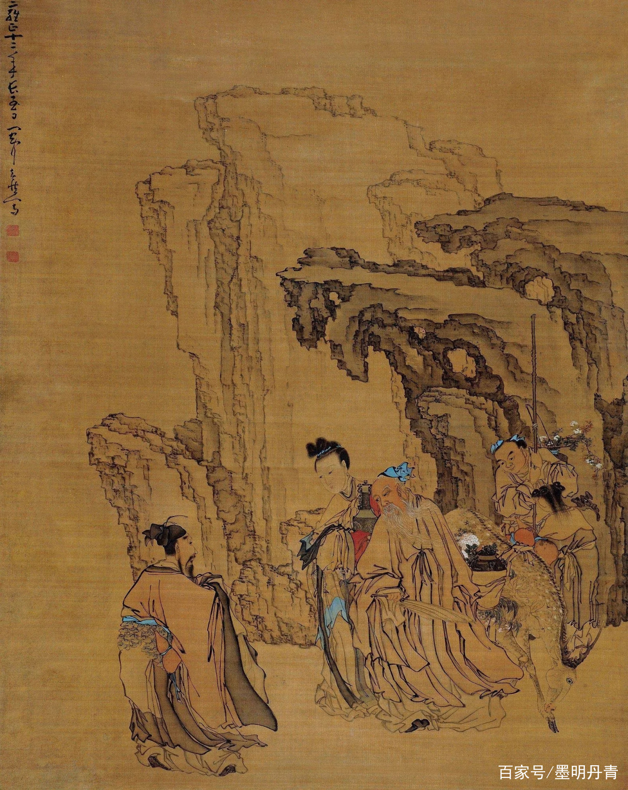 黃慎 人物 黃慎(1687-1772) 陶令重陽飲酒圖-宇珍國際藝術| Yu Jen Taipei臻